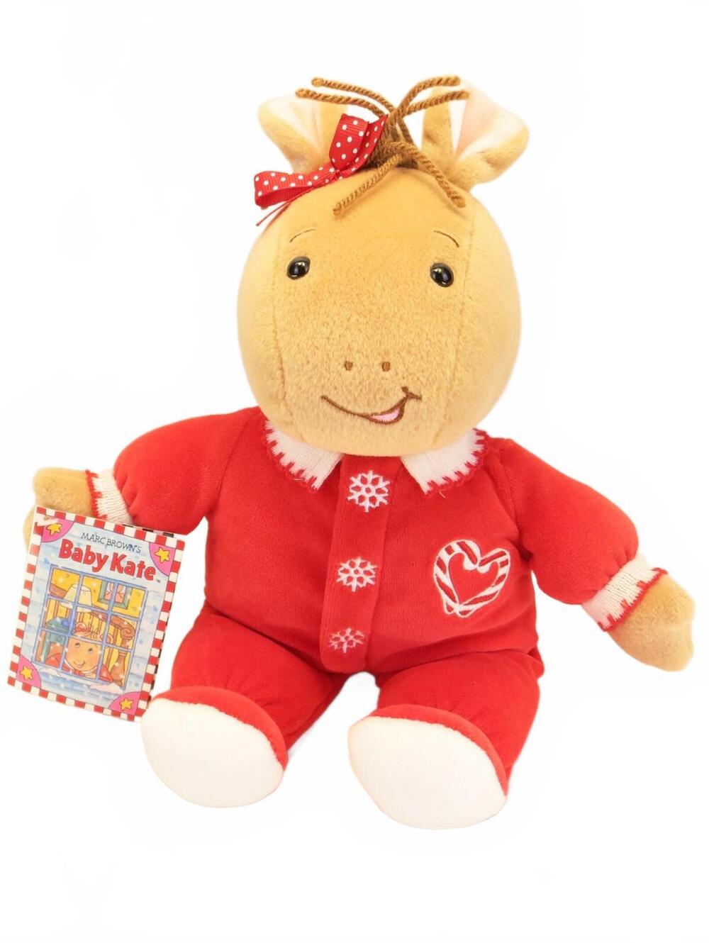 1999 Arthur Baby Kate Read Plush Eden PJs Candy Cane PBS Large 14” Stuffy NWT